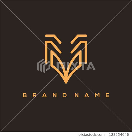 Letter M logo design vector icon element template. Initial letter logo design 122354646