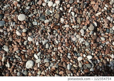 Colorful Pebble Beach Texture Close-Up Colorful Pebble Beach Texture Close-Up 122354754