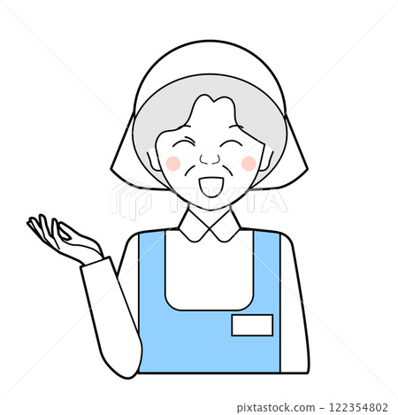 Senior supermarket clerk 122354802