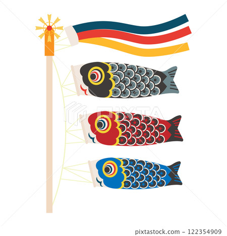Children's Day carp streamer vector illustration 122354909