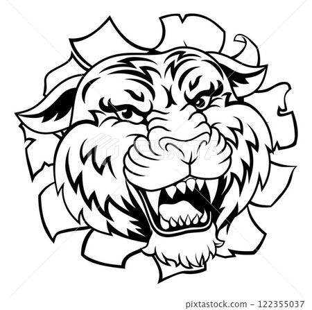 Tiger Animal Sports Team Cartoon Mascot 122355037