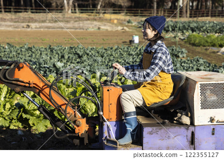 Scene of a woman working in the fields 122355127