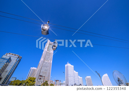 日本橫濱城市景觀:希望之光...橫濱空中客艙、地標塔、摩天輪...=2020年1月22日 日本橫濱城市景觀:希望之光...橫濱空中客艙、地標塔、摩天輪...=2020年1月22日 122355348