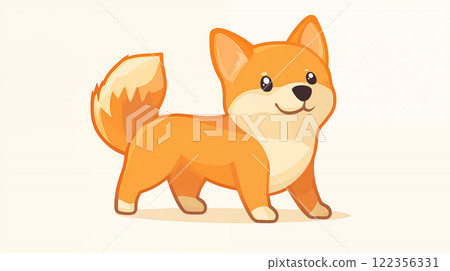 手绘卡通可爱的小狗插画素材 手绘卡通可爱的小狗插画素材 122356331