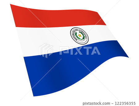 Paraguay waving flag graphic with clipping path 122356355