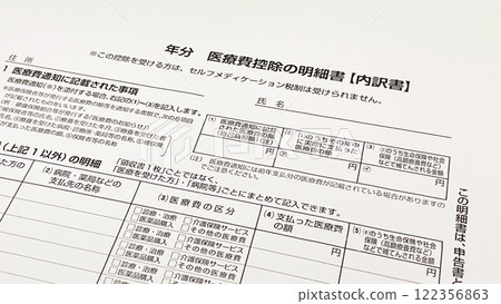 Image of medical expense deduction statement Image of medical expense deduction statement 122356863