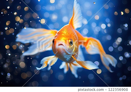 Goldfish in the ocean. Ai Generative 122356908