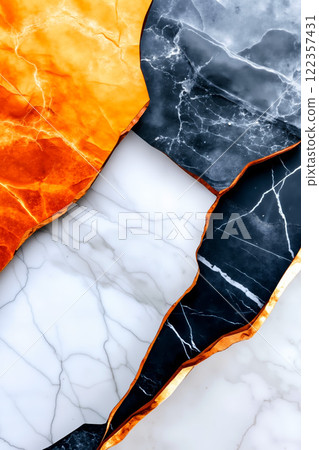 A close up of three different colored marble textures 122357431