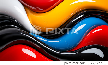 A close up of a colorful abstract background with wavy lines 122357755