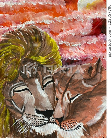 Lion Hug 122357796