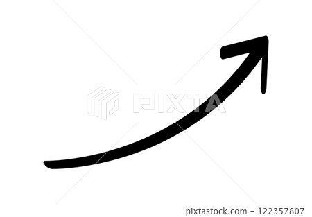 黑色箭頭斜向向右 122357807