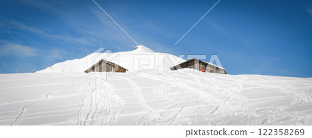 White mountain near Hauteluce and Contamines Monjoie 122358269