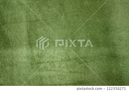 Natural green suede leather as a background macro photo. Suede texture 122358271