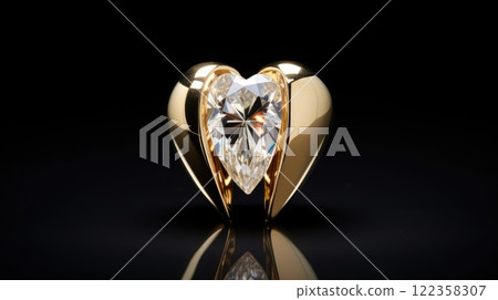 luxury tooth with gold and diamond 122358307