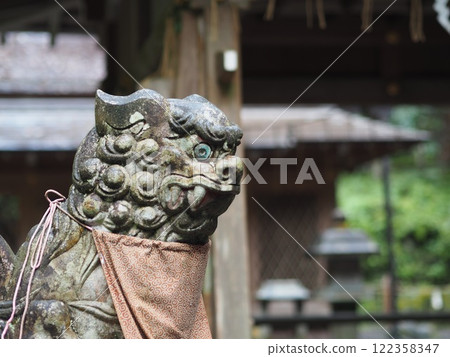 神社內的石獅子像 神社內的石獅子像 122358347