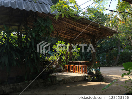 Garden terrace in Ban Bangbao, Ko Chang, Thailand. 122358566