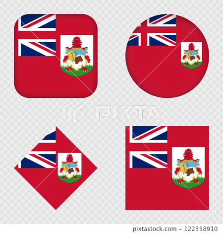 Bermuda Flag Icons Pack. Vector illustration. Bermuda Flag Icons Pack. Vector illustration. 122358910