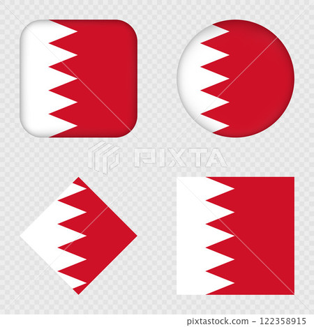 Bahrain Flag Icons Pack. Vector illustration. Bahrain Flag Icons Pack. Vector illustration. 122358915