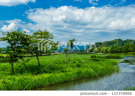 (Toyama Viewpoint) Nichogata Crossing Bridge, Junichogata Suigo Park, Himi City, July 122359068