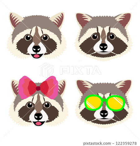 逼真的浣熊臉套裝 逼真的浣熊臉套裝 122359278