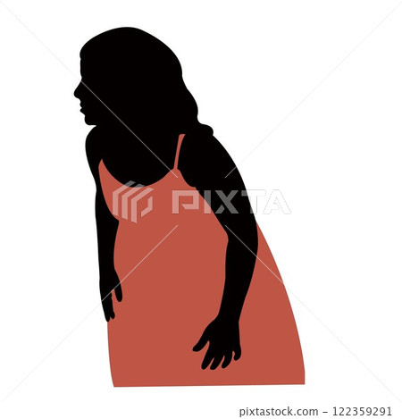 a woman head silhouette vector 122359291