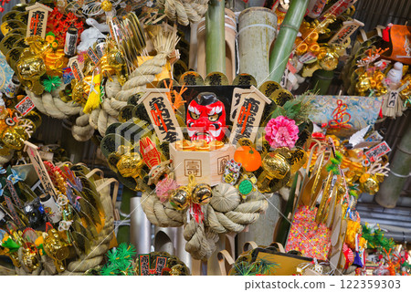 Tori no Ichi, Rake, Prosperous business, Bright colors, Family safety, Shrine, Japanese, End of the year, Luxurious New Year 122359303