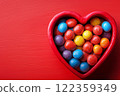 Chocolates in a gift box with copy space 122359349