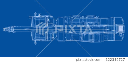 Car crane. Vector rendering of 3d 122359727
