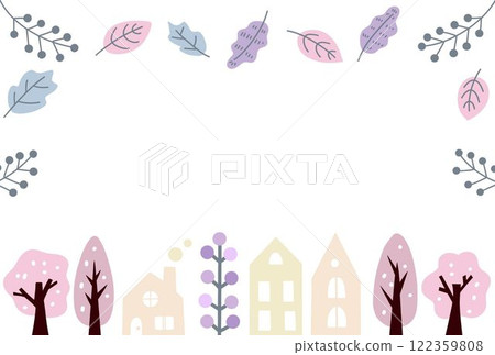 斯堪的納維亞風格的城市景觀框架明信片 122359808