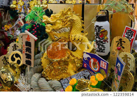 鳥之市、耙子、生意興隆、色彩鮮豔、家庭平安、神社、日本、年末、豪華新年 122359814