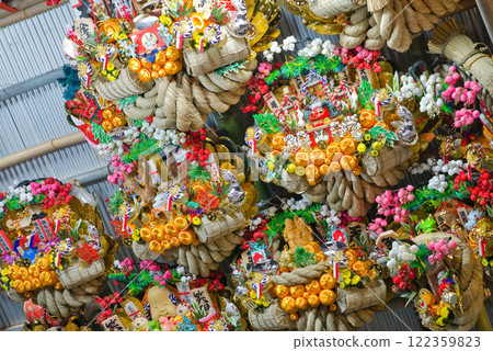 Tori no Ichi, Rake, Prosperous business, Bright colors, Family safety, Shrine, Japanese, End of the year, Luxurious New Year 122359823