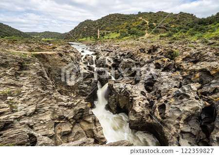 The Leap of the wolf, Pulo do Lobo waterfall in the Guadiana Valley Natural Park at Mertola, Portugal 122359827