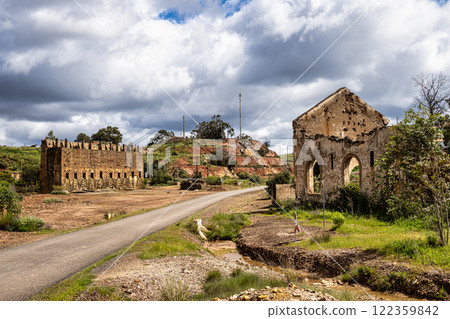 The abandoned Mine in Minas de Sao Domingos Village in Alentejo Portugal. 122359842
