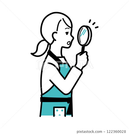 Image illustration of a housewife doing housework and daily life survey 122360028