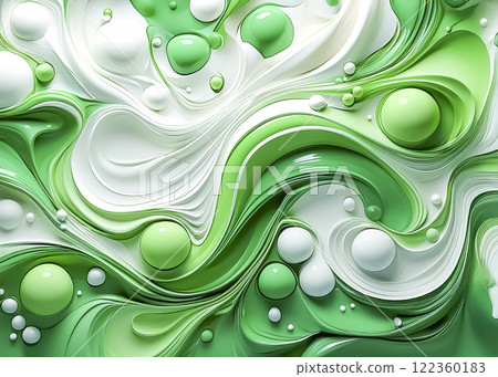 Abstract image material of colorful paint - green 122360183