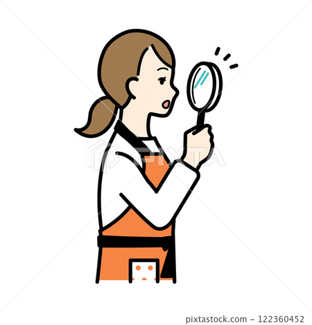 家庭主婦研究家務和日常生活的圖像插圖 122360452