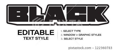 Outline graphic style. Text effect for heavy industrial and bold block letters, typeface for logos, sports designs, gaming titles, and urban branding. Vector illustration. Outline graphic style. Text effect for heavy industrial and bold block letters, typeface for logos, sports designs, gaming titles, and urban branding. Vector illustration. 122360783
