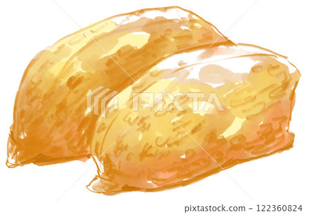 Delicious inari sushi watercolor illustration 122360824