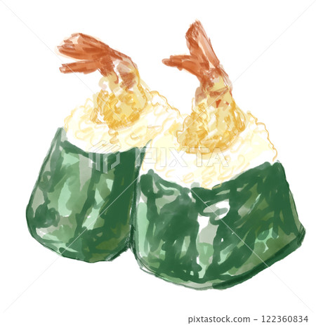 Realistic watercolor illustration of delicious tempura 122360834
