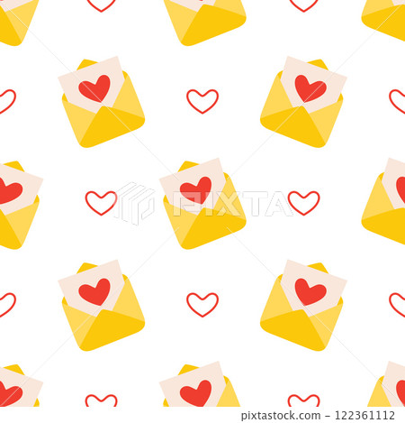 envelope with heart seamless pattern 122361112
