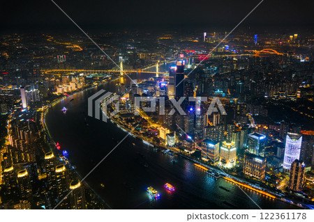 Night view from the observation deck in Shanghai, China Night view from the observation deck in Shanghai, China 122361178