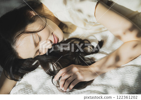 A lady falling asleep A lady falling asleep 122361202