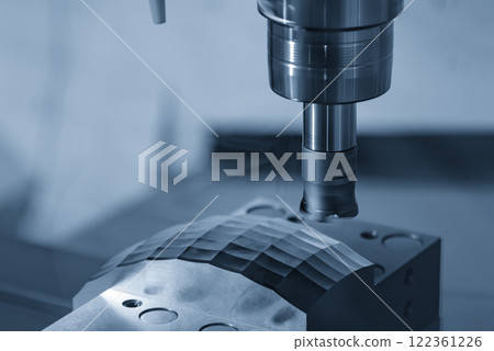 The CNC milling machine rough cutting the injection mold parts by indexable tools. The CNC milling machine rough cutting the injection mold parts by indexable tools. 122361226