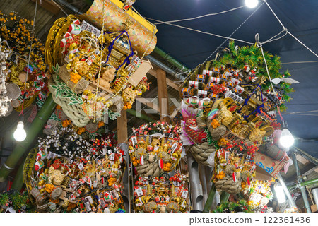 鳥之市、耙子、生意興隆、色彩鮮豔、家庭平安、神社、日式、年末、豪華、積極 122361436