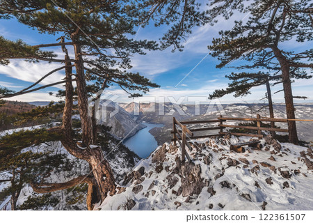Banjska Stena Observation Deck in Winter Snow Banjska Stena Observation Deck in Winter Snow 122361507
