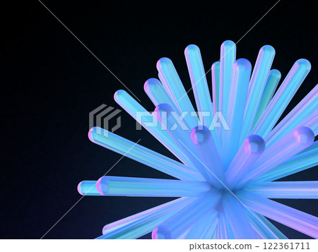 夢幻般的光線照亮的水晶花的 3D 插圖 夢幻般的光線照亮的水晶花的 3D 插圖 122361711