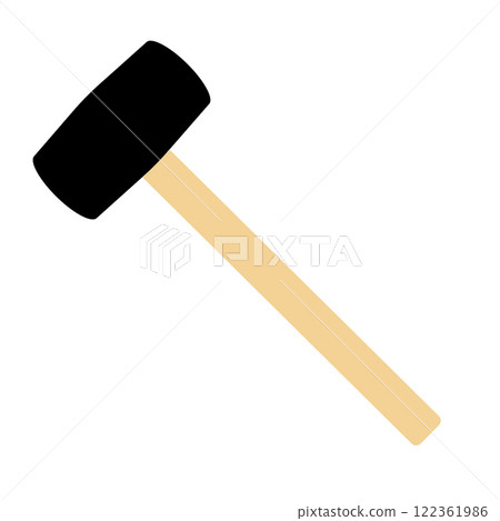 Rubber mallet icon. Tile hammer symbol. Mallet sign. Rubber hammer logo. flat style. 122361986