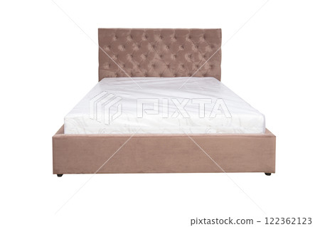 Double bed with soft headboard. Cushioned furniture. 122362123