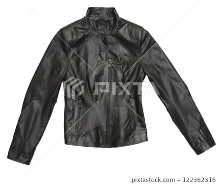 black leather jacket isolated on white background black leather jacket isolated on white background 122362316