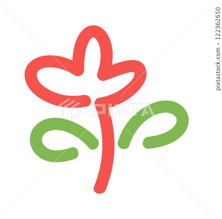Flower outline color doodle drawing Flower outline color doodle drawing 122362650
